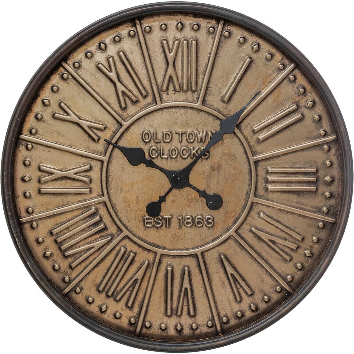 Atmosphera Horloge en métal embossé D60 cm Atmosphera Horloge en métal embossé D60 cm