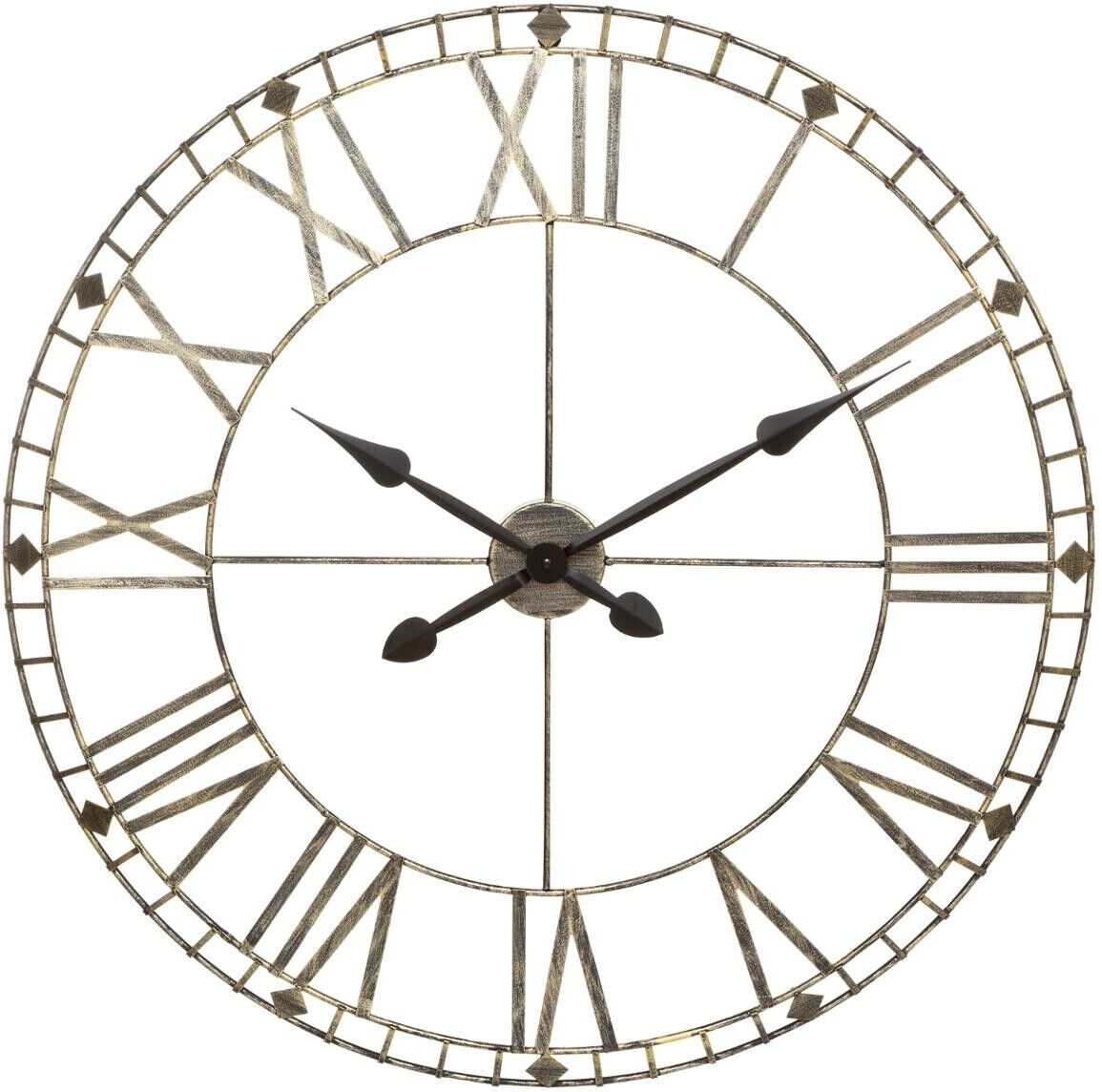 Atmosphera Horloge "Vintage", métal brossé D77 cm Atmosphera Horloge "Vintage", métal brossé D77 cm