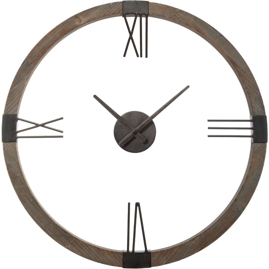 Atmosphera Horloge en métal bois D58 cm