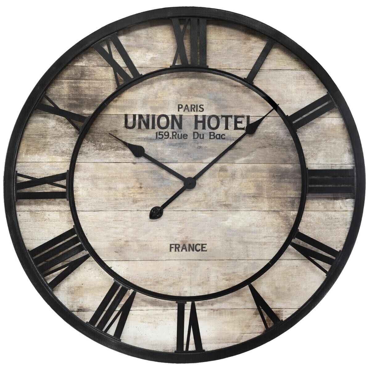 Atmosphera Horloge "Vintage", bois métal D68 cm