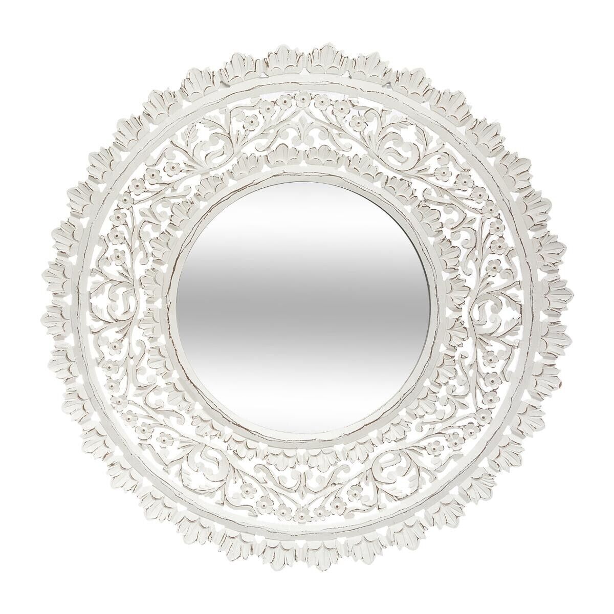Atmosphera Miroir "Ritual" blanc, bois D90 cm Atmosphera Miroir "Ritual" blanc, bois D90 cm