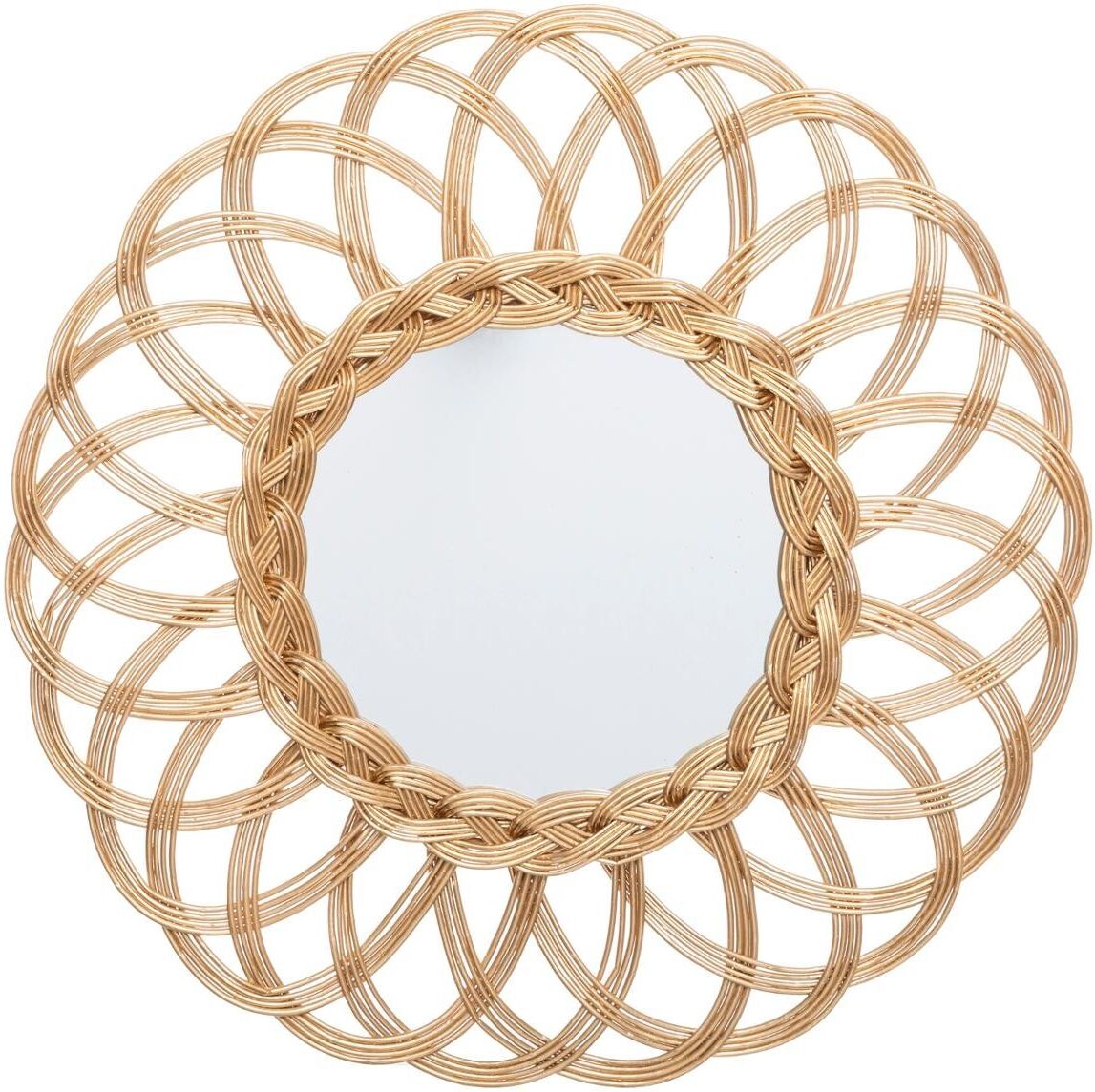 Atmosphera Miroir "Fleur" doré, rotin D50 cm Atmosphera Miroir "Fleur" doré, rotin D50 cm