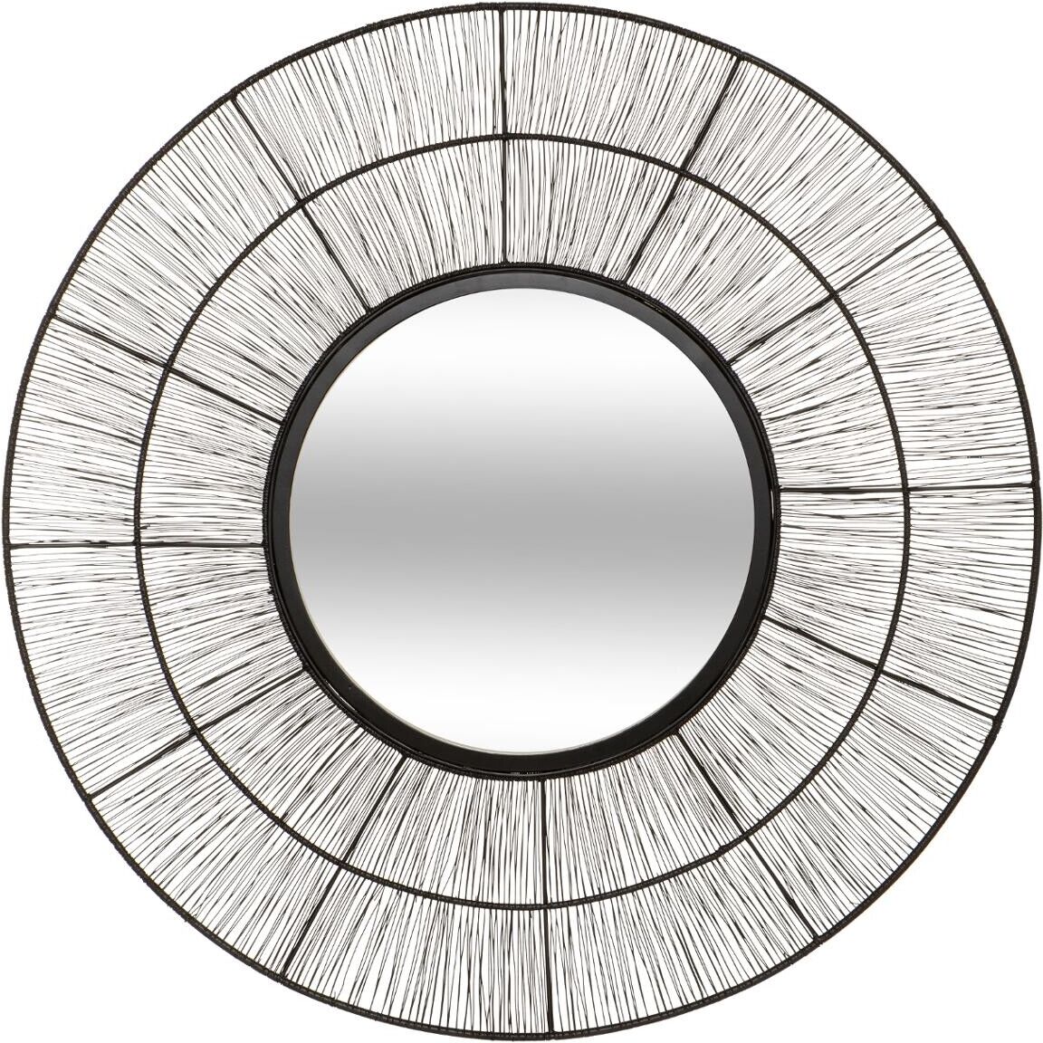 Atmosphera Miroir "Andréane" noir, métal filaire D76 cm Atmosphera Miroir "Andréane" noir, métal filaire D76 cm
