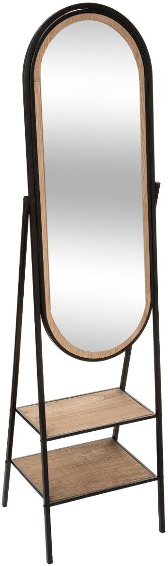 Atmosphera Miroir sur pied "Mael" noir, métal bois 160x44 cm Atmosphera Miroir sur pied "Mael" noir, métal bois 160x44 cm