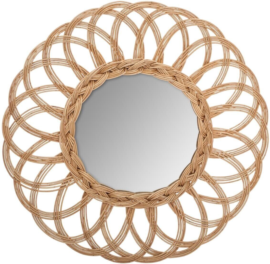 Atmosphera Miroir "Fleur", rotin D50 cm