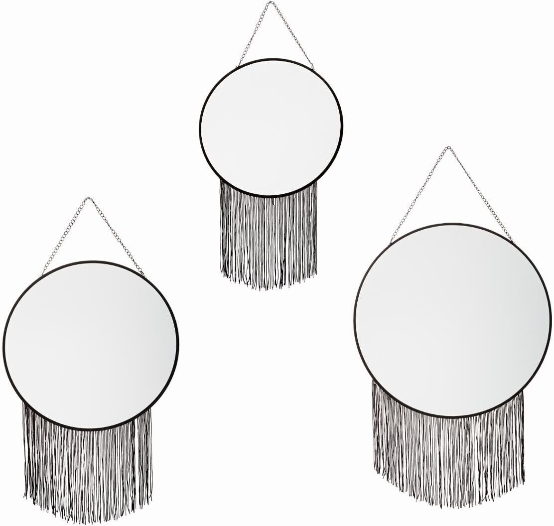 Atmosphera Set de 3 miroirs ronds à franges Atmosphera Set de 3 miroirs ronds à franges