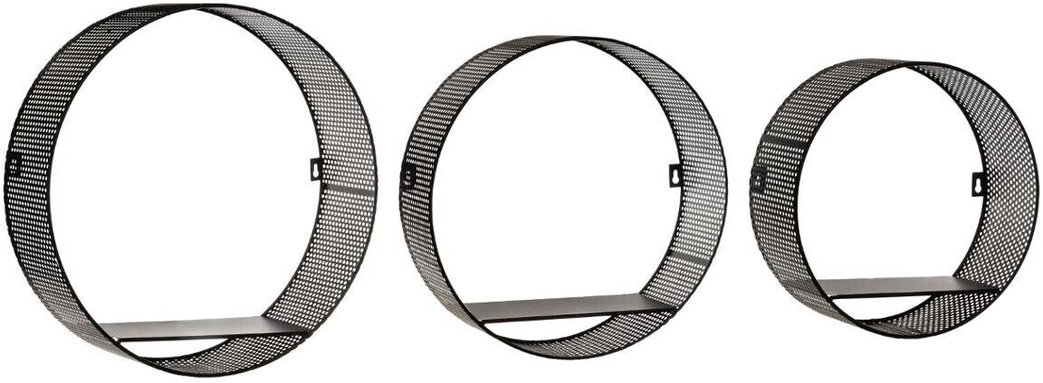 Atmosphera Set de 3 étagères murales, métal perforé Atmosphera Set de 3 étagères murales, métal perforé