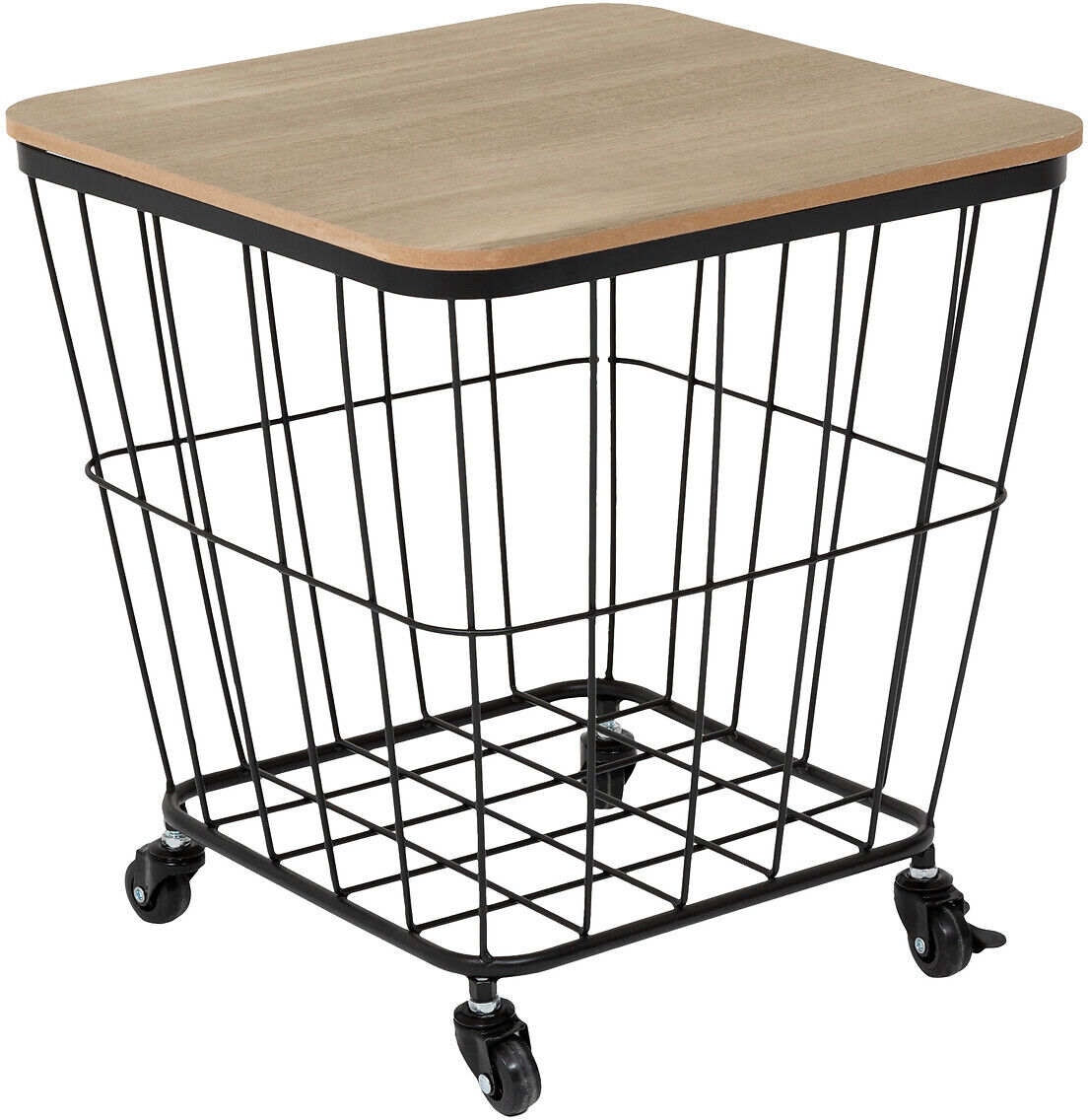 Atmosphera Table coffre "Jordi" à roulettes, métal bois Atmosphera Table coffre "Jordi" à roulettes, métal bois