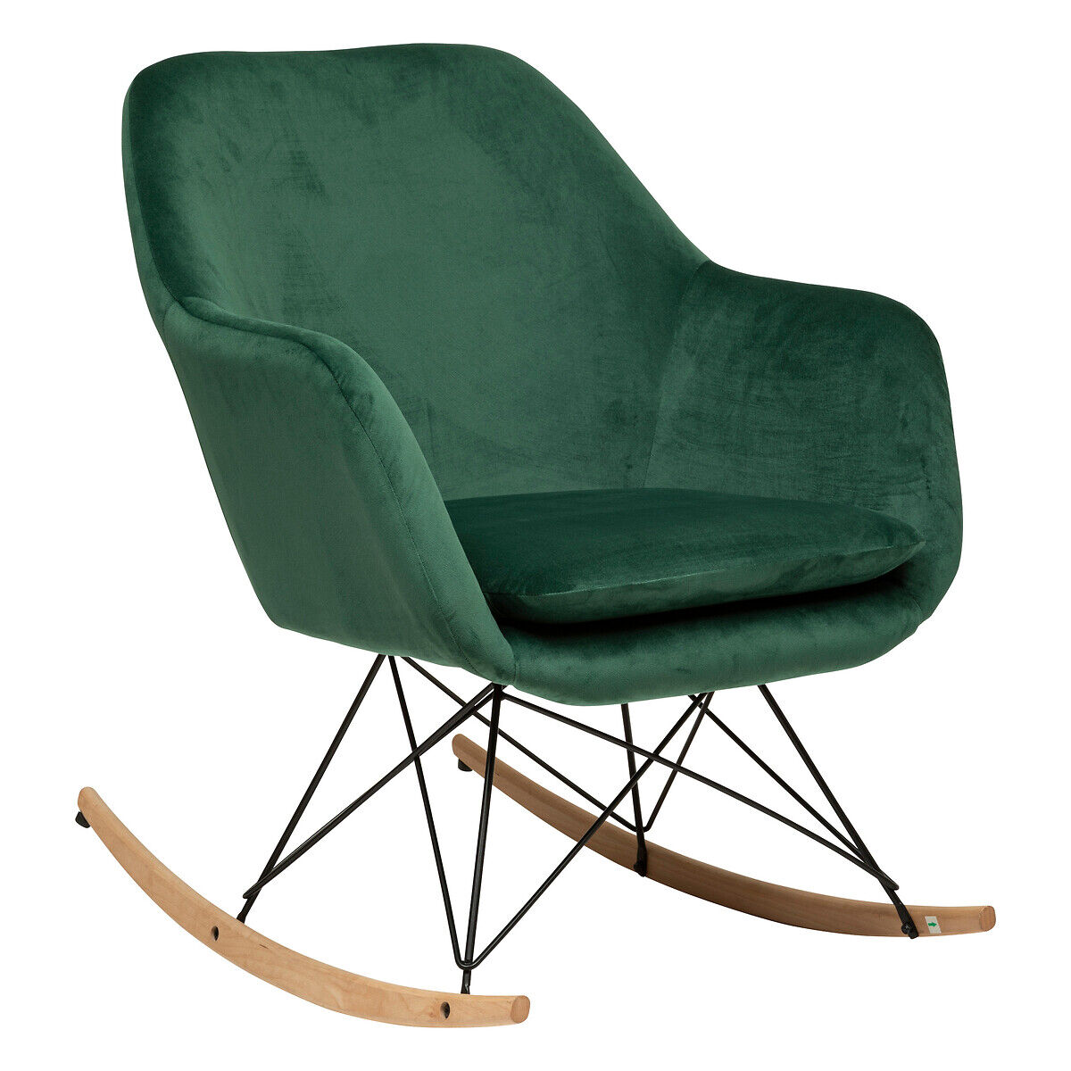 Atmosphera Rocking-chair "Olmeto" Velours, vert jade Atmosphera