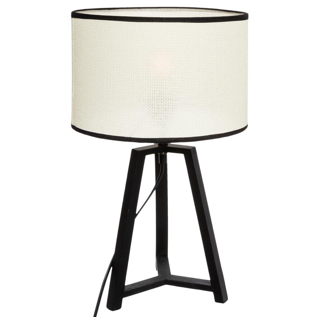Atmosphera Lampe trépied "Safari", noir et blanc, bois H48 cm Atmosphera Lampe trépied "Safari", noir et blanc, bois H48 cm