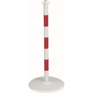 Poteau acier sur socle à poser rouge/blanc NOVAP 2246507 Blanc - Publicité Poteau acier sur socle à poser rouge/blanc NOVAP 2246507 Blanc - Publicité