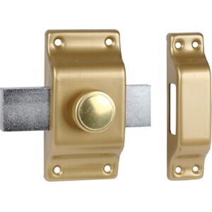 Verrou à bouton BLOCTOUT bronze BRICARD 520040 - Publicité Verrou à bouton BLOCTOUT bronze BRICARD 520040 - Publicité