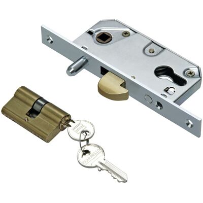 Serrure à crochet axe 40 mm pour porte coulissante coffre de 63 mm IBFM 447PB - Publicité Serrure à crochet axe 40 mm pour porte coulissante coffre de 63 mm IBFM 447PB - Publicité