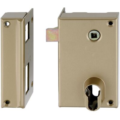 Coffre monopoint en applique pour cylindre européen vertical fouillot de 7 gauche or 75 x 130 mm HERACLES MX-8817-02 - Publicité Coffre monopoint en applique pour cylindre européen vertical fouillot de 7 gauche or 75 x 130 mm HERACLES MX-8817-02 - Publicité