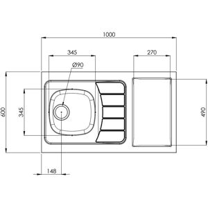 Evier kitchenette ISEO 1 cuve inox L1000 mm MODERNA CPBD100A30 - Publicité Evier kitchenette ISEO 1 cuve inox L1000 mm MODERNA CPBD100A30 - Publicité