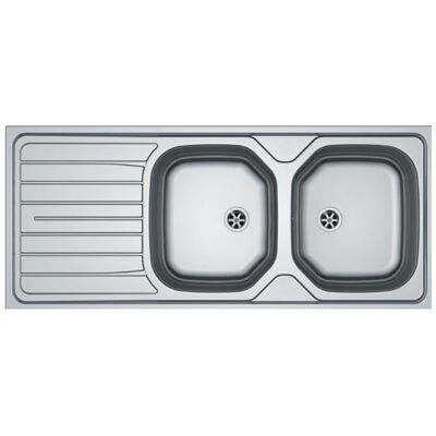 Evier RENOVA inox à encastrer 2 cuves avec égouttoir 116 x 50 cm FRANKE 898311 - Publicité Evier RENOVA inox à encastrer 2 cuves avec égouttoir 116 x 50 cm FRANKE 898311 - Publicité