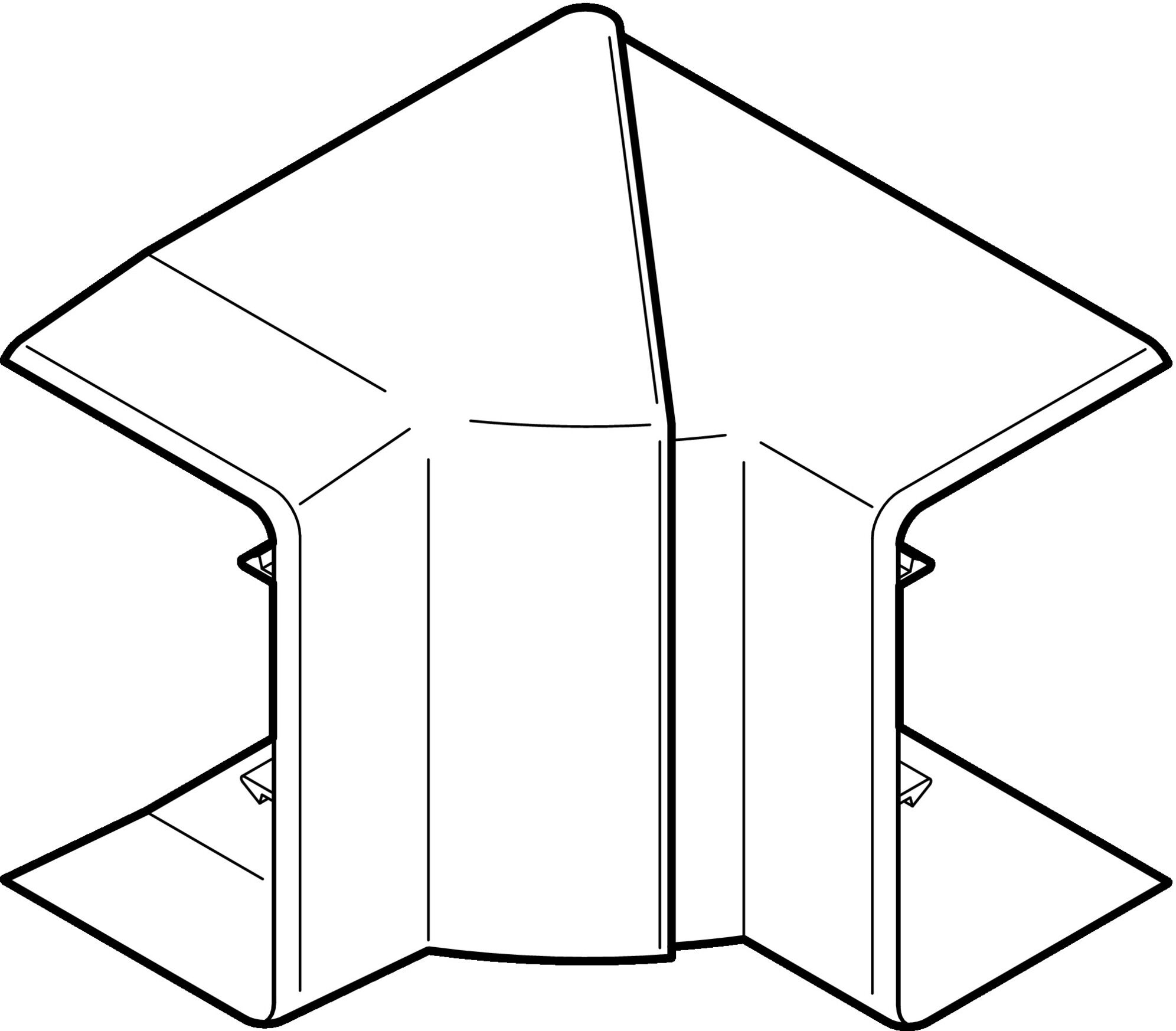 OBO BETTERMANN Angle intérieur CLIDI 130X55mm - REHAU - 6132955