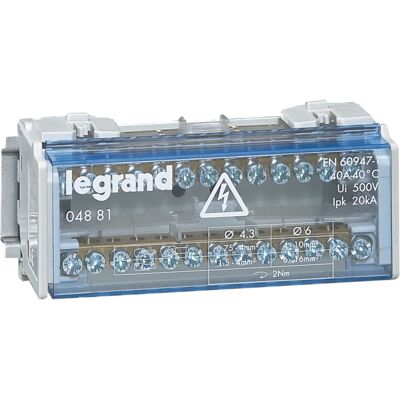 Répartiteur modulaire monobloc bipolaire 6 modules 13 connexions maximum par barreau LEGRAND 004881 - Publicité Répartiteur modulaire monobloc bipolaire 6 modules 13 connexions maximum par barreau LEGRAND 004881 - Publicité