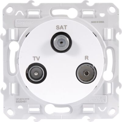 Prise TV / FM / SAT ODACE blanc SCHNEIDER ELECTRIC S526461 Blanc - Publicité Prise TV / FM / SAT ODACE blanc SCHNEIDER ELECTRIC S526461 Blanc - Publicité