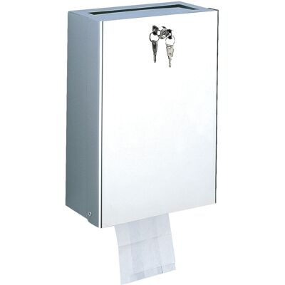 Distributeur de sachets hygiéniques et poubelle inox DELABIE 2561D Gris clair - Publicité Distributeur de sachets hygiéniques et poubelle inox DELABIE 2561D Gris clair - Publicité