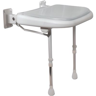 AKW - Siège de douche rembourré pliable - Supporte 253kg - Hauteur 390-640mm - Acier inoxydable - Publicité AKW - Siège de douche rembourré pliable - Supporte 253kg - Hauteur 390-640mm - Acier inoxydable - Publicité