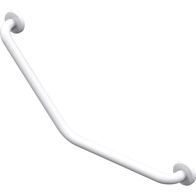 Barre d'appui en acier inoxydable recouvert d'epoxy coudée 135° 265 x 265 mm 2 zones de fixation AKW 01248WH - Publicité Barre d'appui en acier inoxydable recouvert d'epoxy coudée 135° 265 x 265 mm 2 zones de fixation AKW 01248WH - Publicité