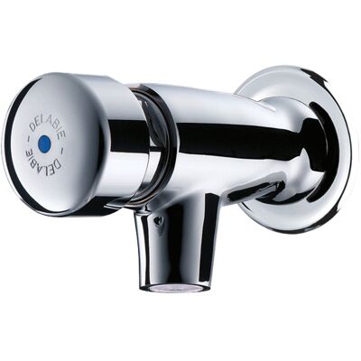Robinet de lavabo temporisé mural TEMPOSTOP 1/2'' avec rosace DELABIE 746292 - Publicité Robinet de lavabo temporisé mural TEMPOSTOP 1/2'' avec rosace DELABIE 746292 - Publicité