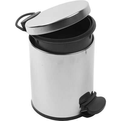 Poubelle à pédale en acier inoxydable 5 L AKW 23613 Gris - Publicité Poubelle à pédale en acier inoxydable 5 L AKW 23613 Gris - Publicité