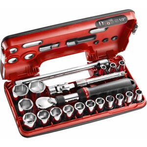 FACOM Coffret cliquet extensible 1/2'' 6 pans Détection Box - 21 pièces - FACOM - SXL.DBOX1PB