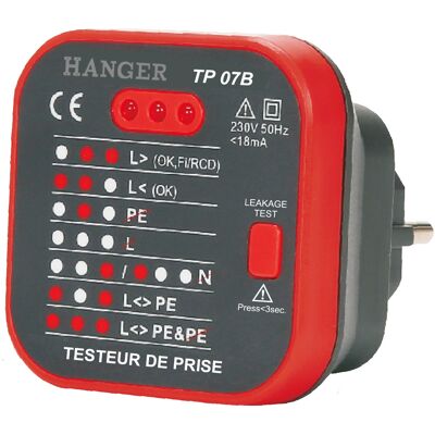 Testeur de prise HANGER TP 07B - Publicité Testeur de prise HANGER TP 07B - Publicité