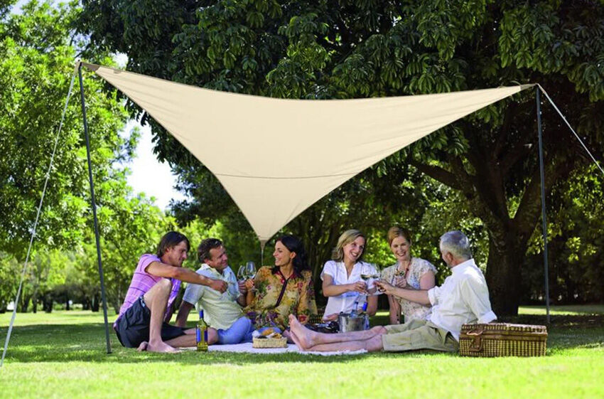 Pack voile d'ombrage triangulaire Camping Serenity 3,6m sable - JARDILINE - VK360 SABLE