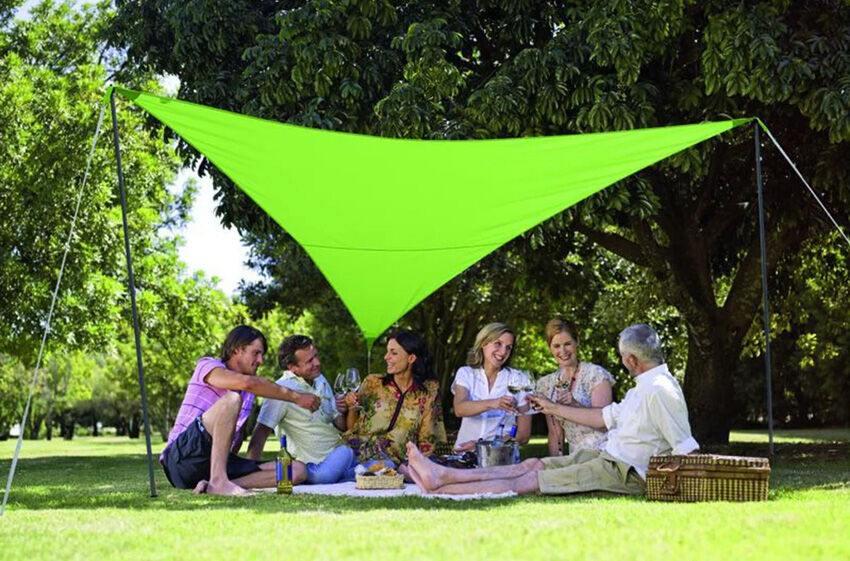 Pack voile d'ombrage triangulaire Camping Serenity 5m vert - JARDILINE - VK555 VERT