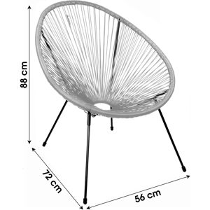 NOTRE SELECTION Fauteuil en résine et acier Cabana gris clair - 227009