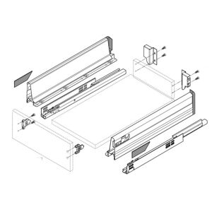 BLUM Cote DBL paroi Antaro H98,5mm 270mm - BLUM - INT358M270GR