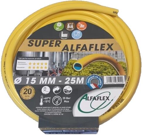 Tuyau d'arrosage diamètre 15mm longueur 25m SUPER - ALFAFLEX - AFSUP15025