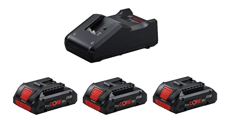 Pack de 3 batteries 18V ProCORE 4Ah + chargeur GAL 18V-40 - BOSCH - 0615990N2G