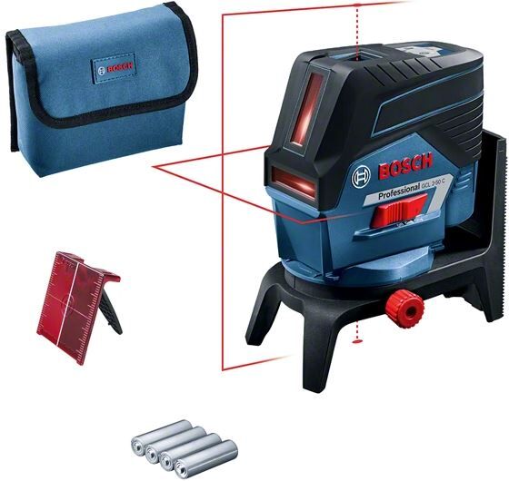 Laser points et lignes GCL 2-50 C Professional + 4 piles 1,5V + adaptateur - BOSCH - 0601066G00