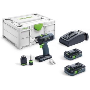 Festool Perceuse-visseuse 18V T18+3HPC 4,0 I-Plus + 2 batteries 4Ah + chargeur + Systainer SYS3 - FESTOOL - 576446