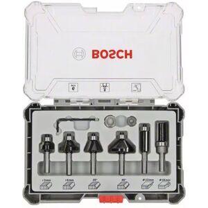 Bosch Coffret de fraises à araser et de bordage 6 pièces pour défonceuses et affleureuses - BOSCH - 2607017469