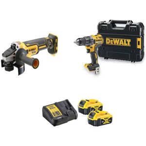 DeWalt Pack 2 outils 18V XR (DCD791 + DCG405) + 2 batteries 5Ah + chargeur + coffret T-STAK - DEWALT - DCK2020P2T