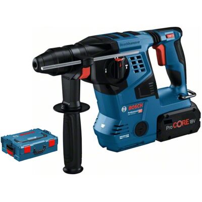 Perforateur SDS Plus 18 V GBH 18-28 + 2 batteries 5,5 Ah + chargeur + coffret L-BOXX BOSCH 0611921005 - Publicité Perforateur SDS Plus 18 V GBH 18-28 + 2 batteries 5,5 Ah + chargeur + coffret L-BOXX BOSCH 0611921005 - Publicité