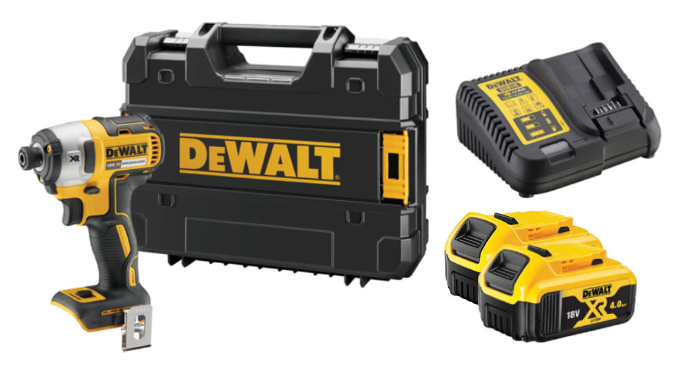 DEWALT Visseuse à chocs sans-fil XR Brushless 18 V + 2 batteries 4Ah + chargeur + coffret T-STAK - DEWALT - DCF887M2
