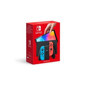Nintendo Switch (modèle OLED) avec manettes Joy-Con bleu néon / rouge néon - Publicité