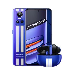 Smartphone Realme BUNDLE GT NEO 3 150W - 256Go Bleu 5G + BUDS AIR 3 - Publicité