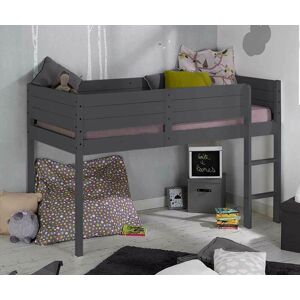 Ma Chambre d'Enfant Lit mi-hauteur enfant Tamis  Gris anthracite 90x190 cm