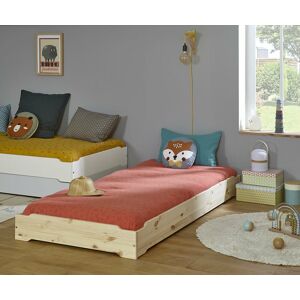 Ma Chambre d'Enfant Lit empilable enfant avec sommier Happy  Bois naturel 90x190 cm