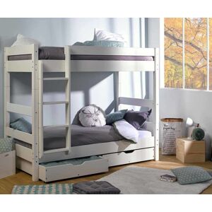 Ma Chambre d'Enfant Lit superposé enfant Wood  Blanc 90x190 cm