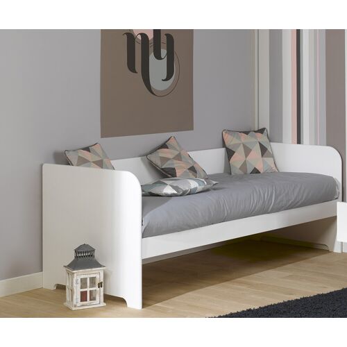 Ma Chambre d'Enfant Lit banquette ado avec sommier Bali  Blanc 80x200 cm