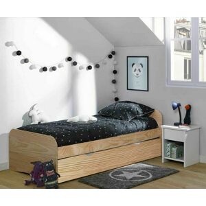 Ma Chambre d'Enfant Lit gigogne enfant Twist  Bois naturel 90x190 cm