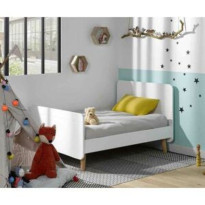 Ma Chambre d'Enfant Lit evolutif enfant avec pieds Willow  Blanc 90x140 a 90x190 cm